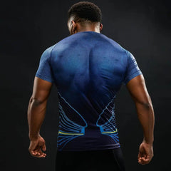 Superman Short Sleeve Compression Rashguard-RashGuardStore