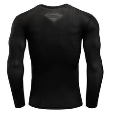 Superman "World Of New Superman" Long Sleeve Compression Rashguard-RashGuardStore