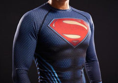 Superman "Young Justice" Long Sleeve Compression Rashguard-RashGuardStore