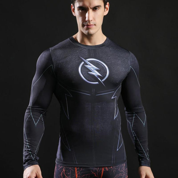 The Flash Compression Long Sleeve Rash Guard Reverse/Dark/Classic-RashGuardStore