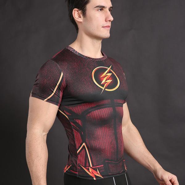 The Flash "Golden" Compression Short Sleeve Rashguard-RashGuardStore