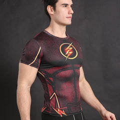 The Flash "Golden" Compression Short Sleeve Rashguard-RashGuardStore