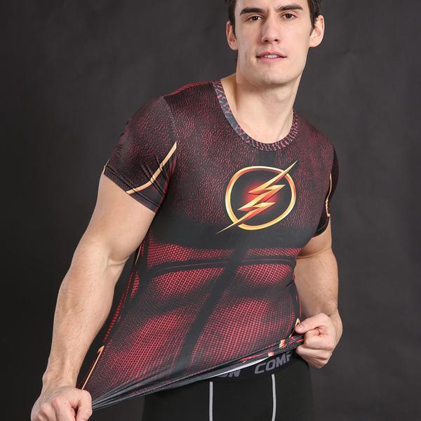 The Flash "Golden" Compression Short Sleeve Rashguard-RashGuardStore