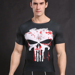The Punisher "Blood" Short Sleeve Compression Rashguard-RashGuardStore