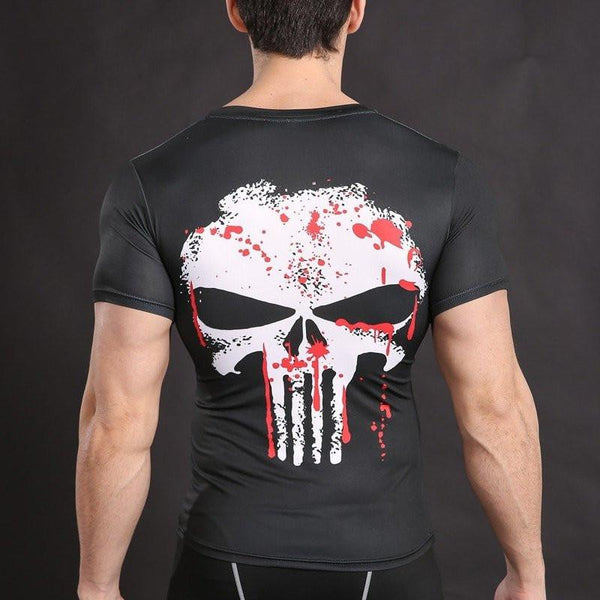 The Punisher "Blood" Short Sleeve Compression Rashguard-RashGuardStore