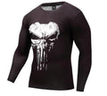 The Punisher 'Cracked Skull' Long Sleeve Compression Rashguard-RashGuardStore