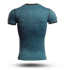 The Punisher 'Heathered' Dark Green Short Sleeve Compression Rashguard-RashGuardStore