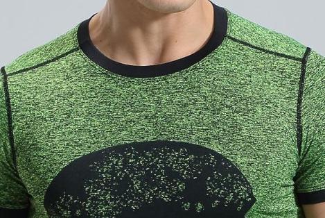The Punisher 'Heathered' Green Short Sleeve Compression Rashguard-RashGuardStore