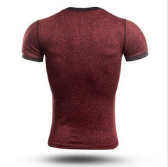 The Punisher 'Heathered' Wine Red Short Sleeve Compression Rashguard-RashGuardStore