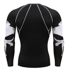 The Punisher 'Skull Sleeves' Long Sleeve Compression Rashguard-RashGuardStore