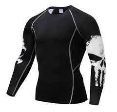 The Punisher 'Skull Sleeves' Long Sleeve Compression Rashguard-RashGuardStore