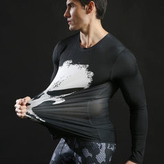 The Punisher 'White Skull' Long Sleeve Compression Rashguard-RashGuardStore