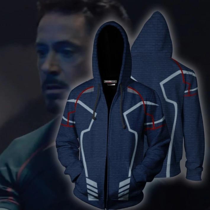 Tony Stark 'Avengers Infinity War' Zip Up Hoodie-RashGuardStore