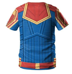 Women's Captain Marvel Carol Danvers Dri-Fit Short Sleeve Rashguard-RashGuardStore