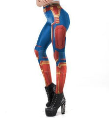 Women's Captain Marvel Compression Leggings-RashGuardStore