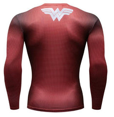 Wonder Woman Premium Compression Long Sleeve Rash Guard-RashGuardStore