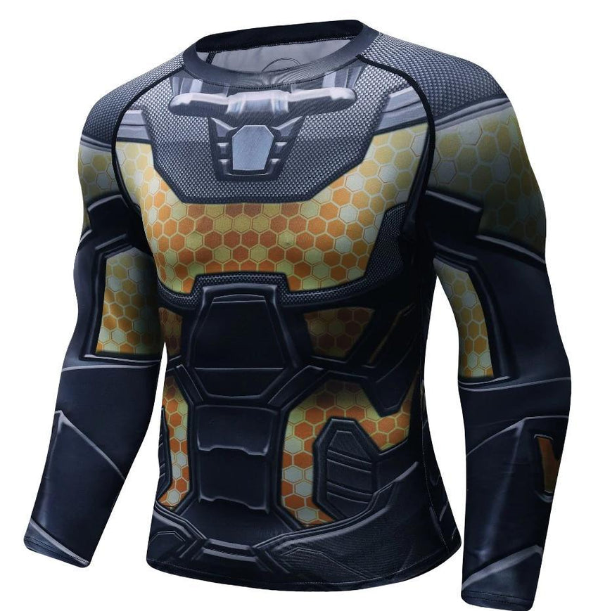 Yellow Jacket Antman Compression Long Sleeve Rash Guard-RashGuardStore