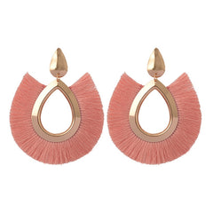 Tear Drop Fringe Tassel Earrings