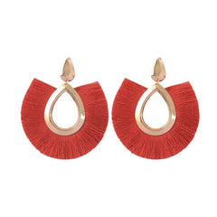 Tear Drop Fringe Tassel Earrings