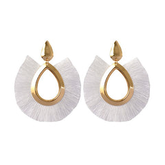 Tear Drop Fringe Tassel Earrings