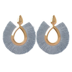 Tear Drop Fringe Tassel Earrings