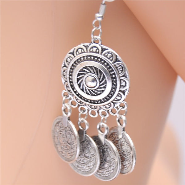 Vintage Palace Flower Coin Earring