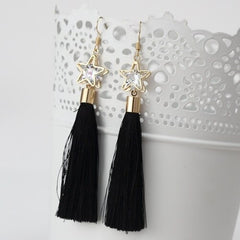Star Pendant and Tassel Drop Earring