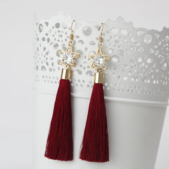 Star Pendant and Tassel Drop Earring