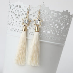 Star Pendant and Tassel Drop Earring