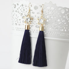 Star Pendant and Tassel Drop Earring