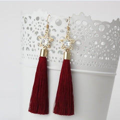 Star Pendant and Tassel Drop Earring