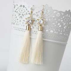 Star Pendant and Tassel Drop Earring