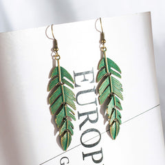 Acrylic Green Feather Drop Earrings ( Varied Styles )