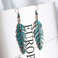 Acrylic Green Feather Drop Earrings ( Varied Styles )