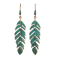 Acrylic Green Feather Drop Earrings ( Varied Styles )