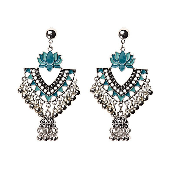 Egyptian Lotus Gypsy Bell Post Earrings
