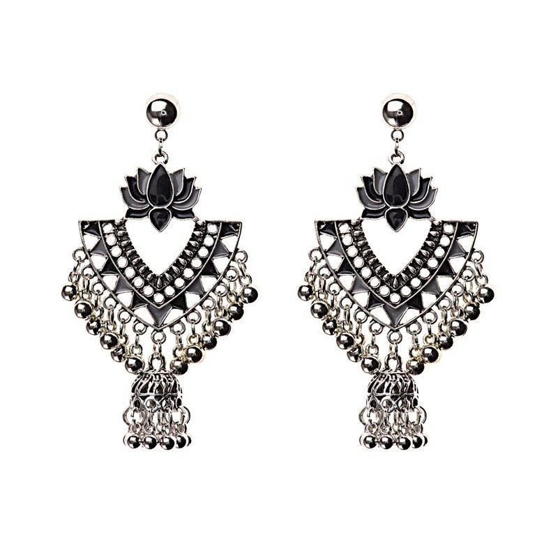 Egyptian Lotus Gypsy Bell Post Earrings