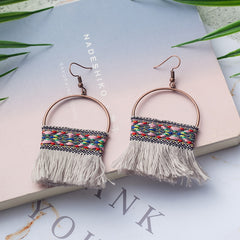 Native American Style Bead Paintbrush Fringe Earrings