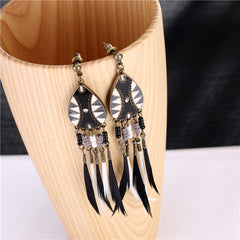 Black Feather Dream Catcher Drop Earrings ( Varied Styles )