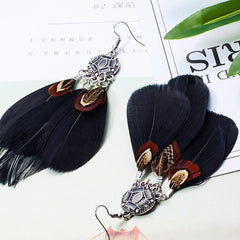 Black Feather Dream Catcher Drop Earrings ( Varied Styles )