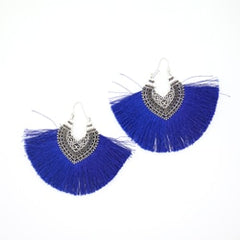 Large Fan Style Crescent Fringe Earrings