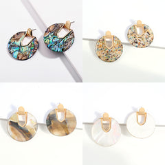 Acrylic Peacock Shell Colorful Post Earrings