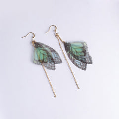 Butterfly And Golden Tassel Drop Earrings