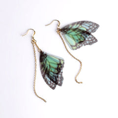 Butterfly And Golden Tassel Drop Earrings