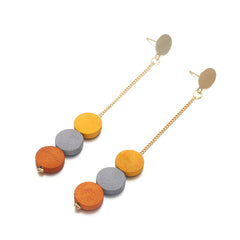 Pastel Candy Wooden Charm Pendant Earrings