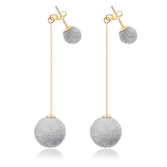 Cotton Plush Drop Post Earrings