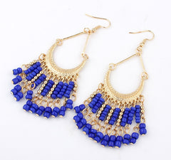 Drop Bead And Tassel Ring Style Earrings