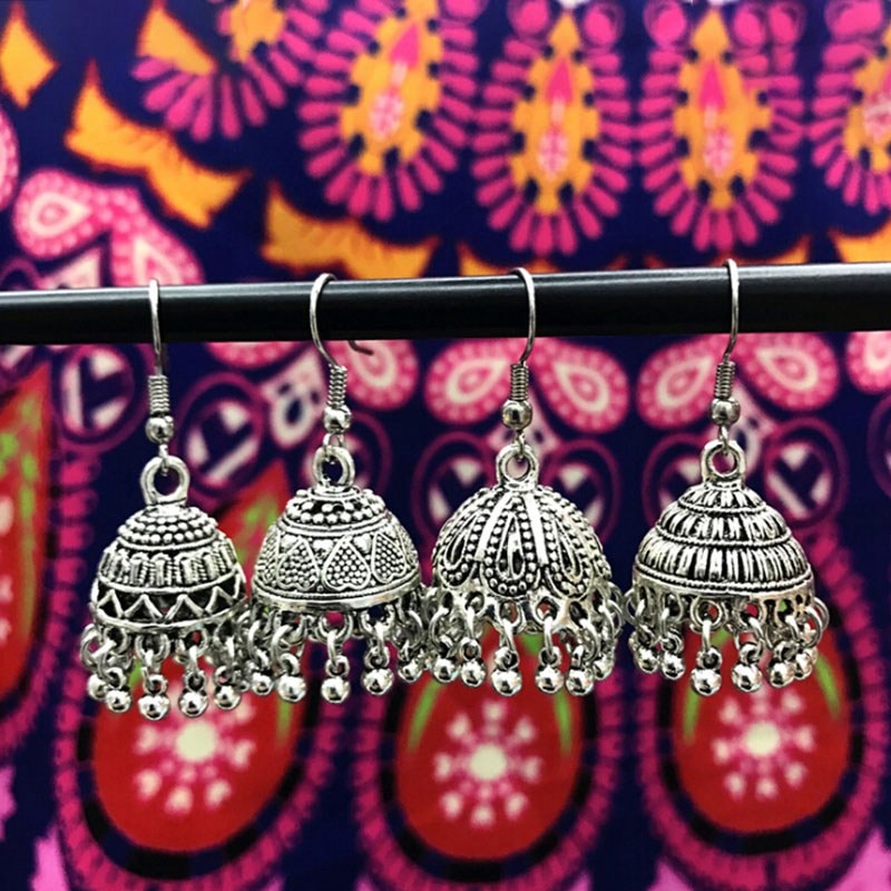 Tibetan Silver Chandelier Drop Earrings
