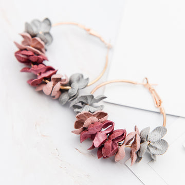 Bohemian Cotton Flower Petal Hoop Earrings