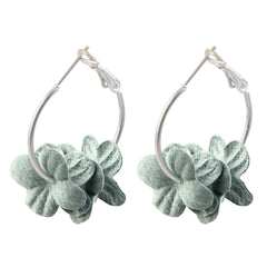 Bohemian Cotton Flower Petal Hoop Earrings